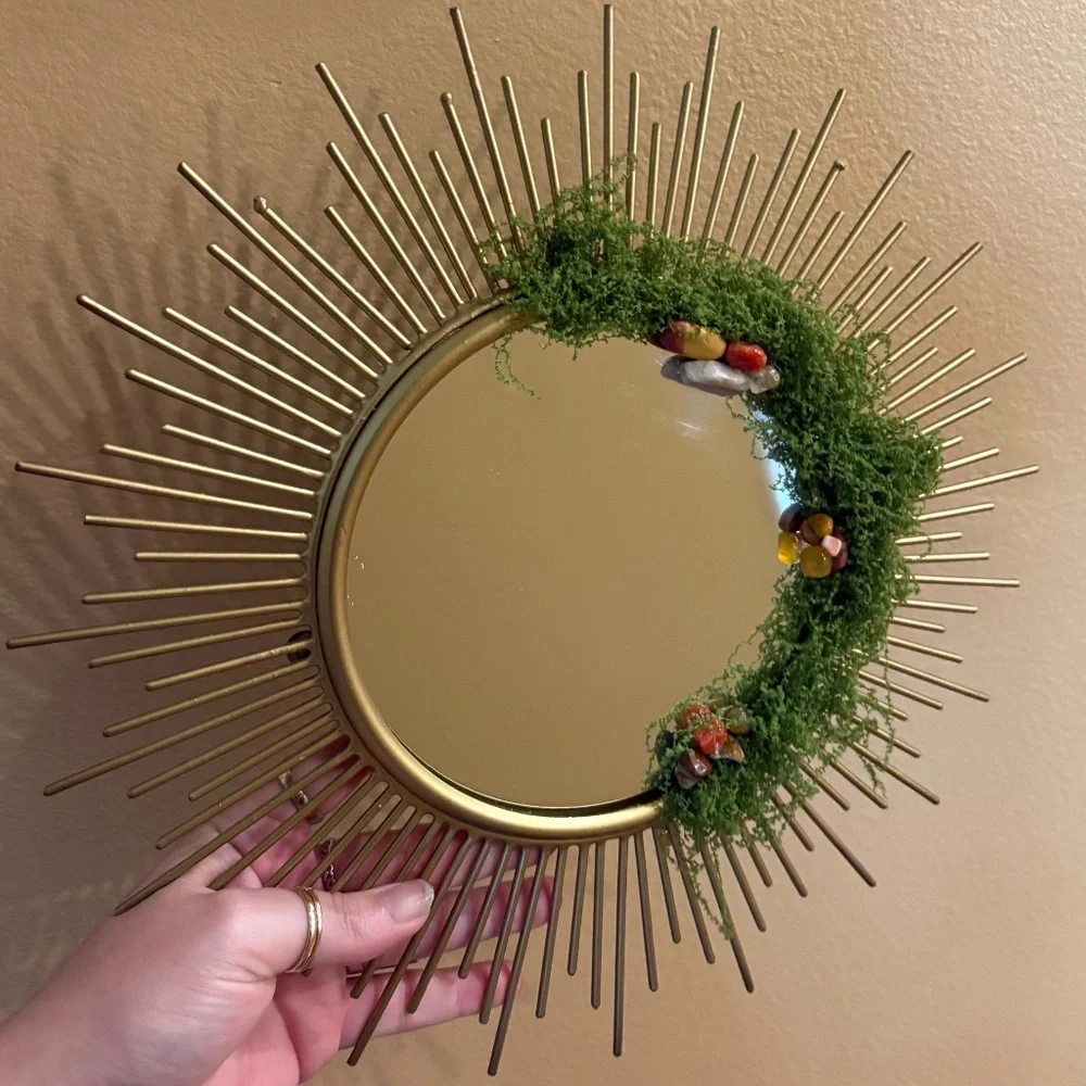Crystal sunburst mirror